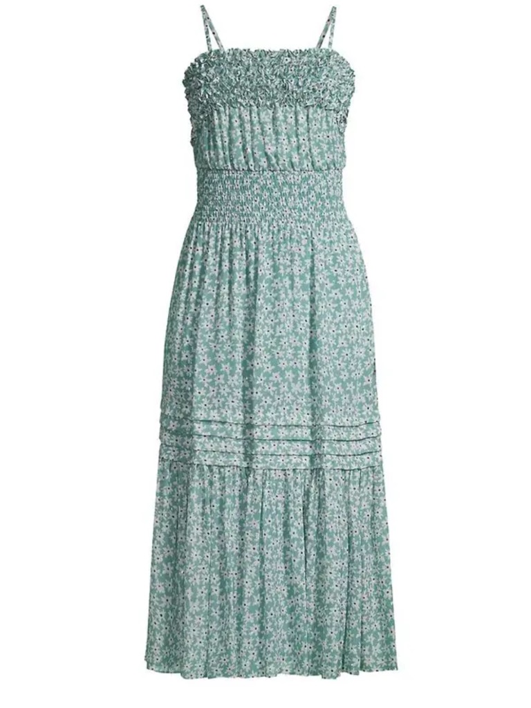 Rebecca Taylor Floral Stretch Silk Midi Dress Orchid Medium